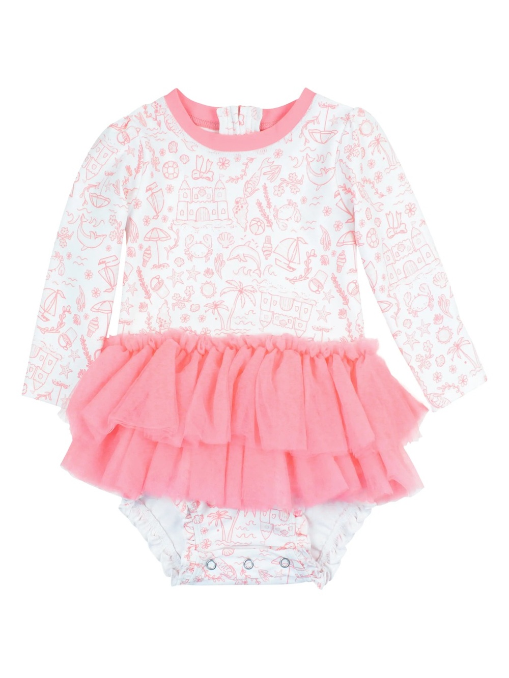 Pink Ruffle Tutu One-Piece for Baby Girls